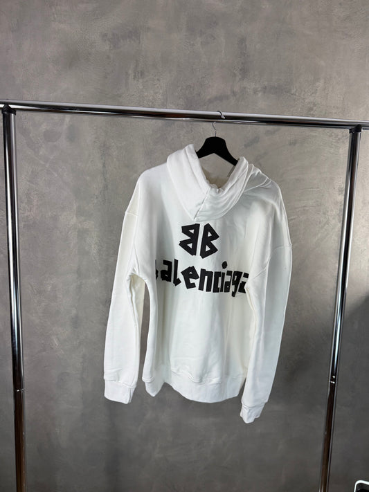 Balenciaga White Black Hudie