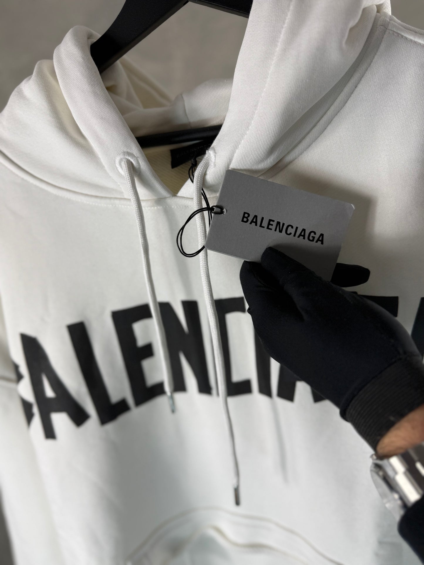 Balenciaga White Black Hudie