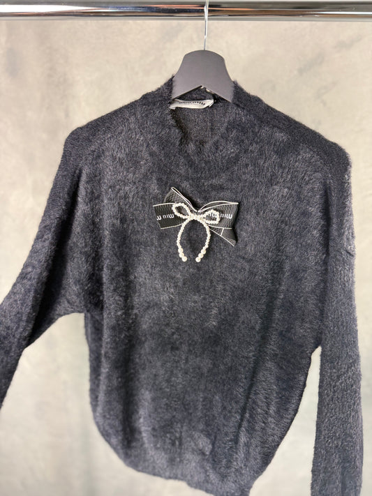 Miu Miu Black tie Shirt